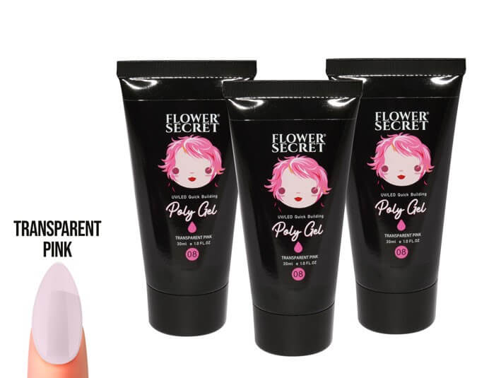 Polygel transparente rosado