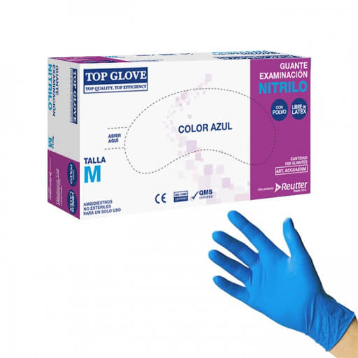 Guantes Nitrilo CON POLVO - M